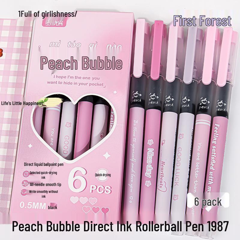 Morandi Series 0.5mm Black Rollerball Pen: Quick-Drying, Smooth Needle Tip, Boxed 0.5mm
