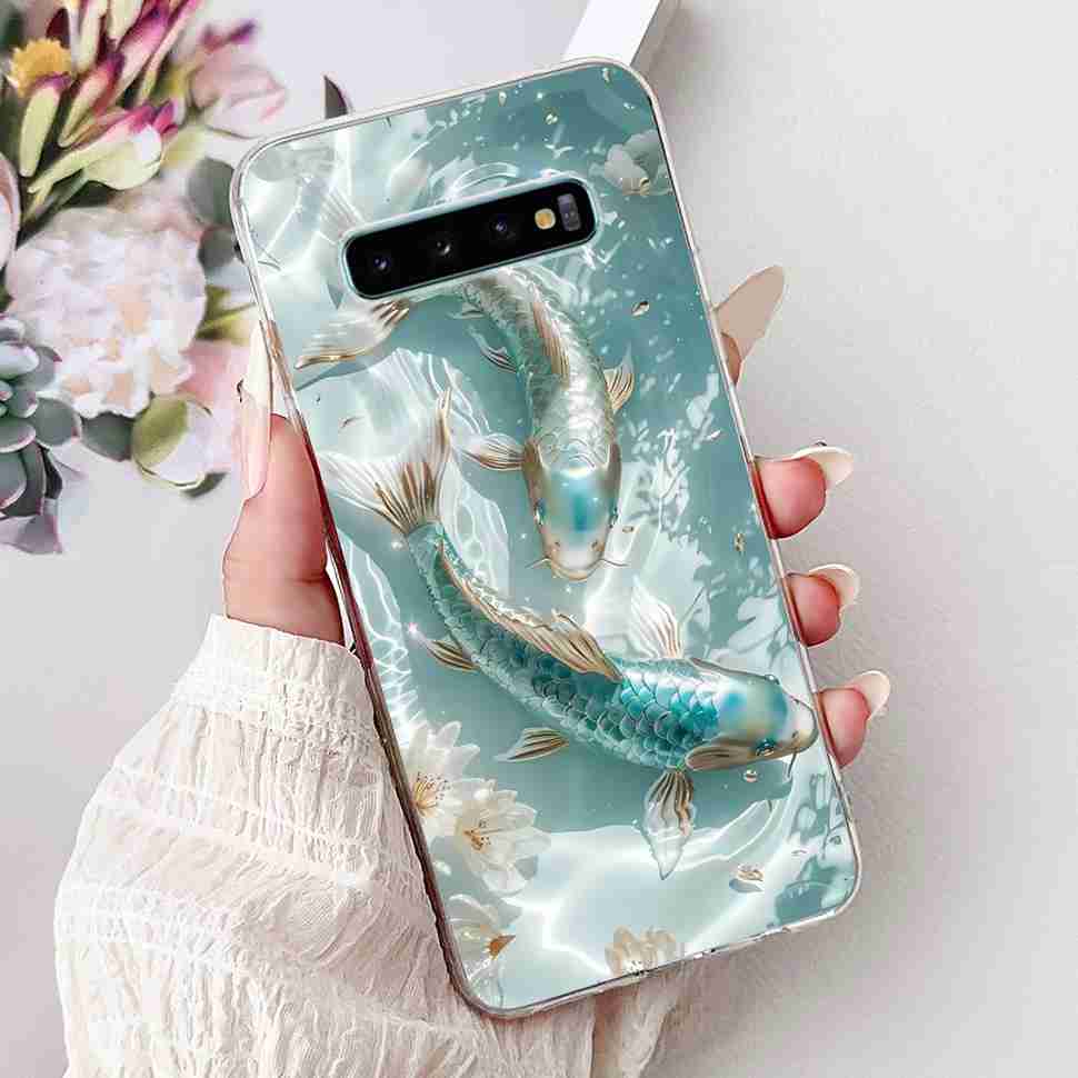 For Samsung Galaxy S10+ Case Fashion Design Soft Silicone TPU Back Cover For Samsung s10+ S10 Plus Butterfly Rose Phone Shell