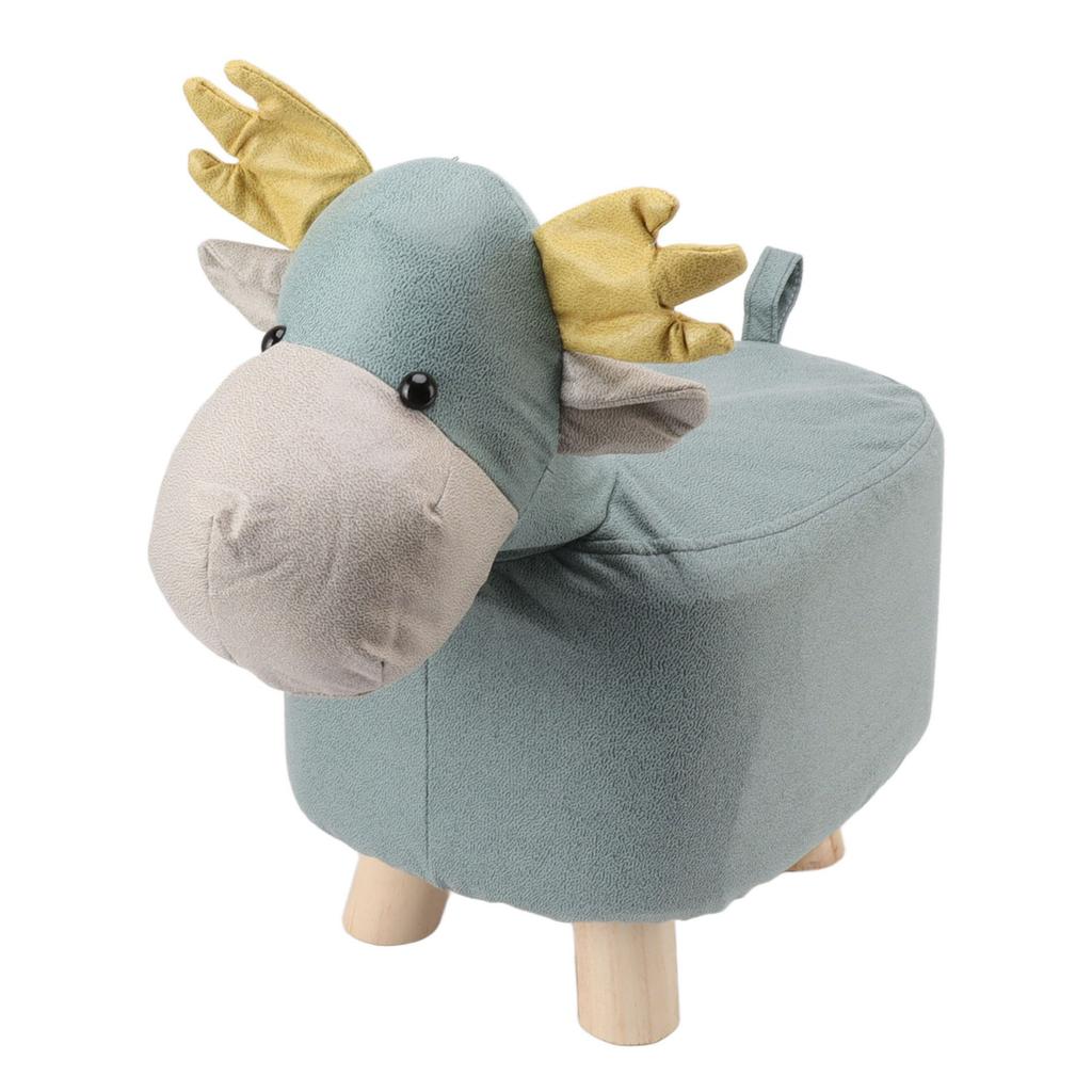 Animal Footstools Prevent Slip Cute Cartoon Giraffe Shape Soft Small Kids Stools for Home Blue