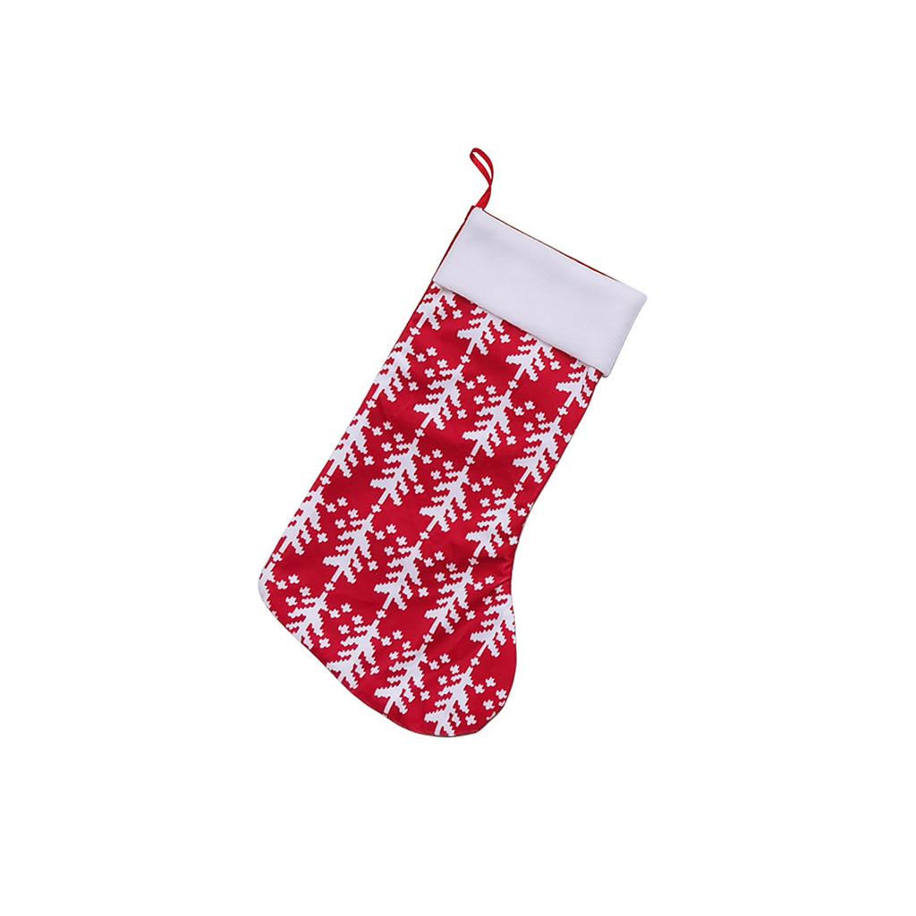 Christmas Socks Velvet Printed Christmas Socks Gift Bag Fireplace Decoration Christmas Decorations