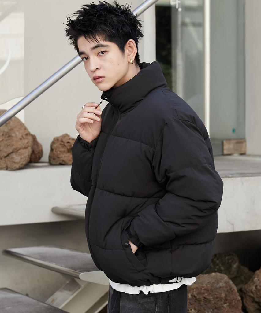 WEGO Unisex Padded Down Padded Cold Weather Solid Christmas Size Type C Black Men's Jacket, Eco-Friendly Jacket, Outerwear, Protection, Streetwear,