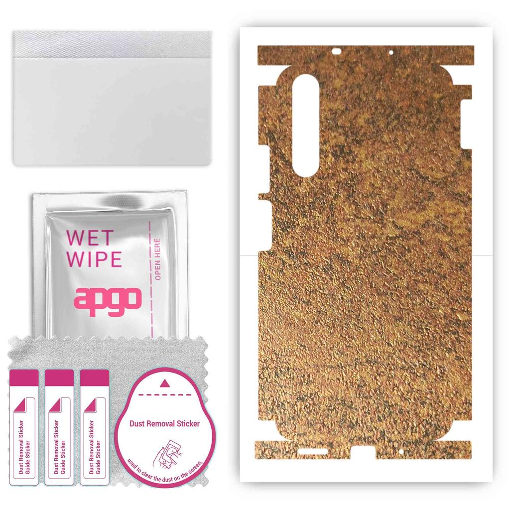 apgo Protective Skin Sticker for the back+sides compatible with Honor 20S, Full Wrap Film, Foil, Vinyl - Pattern Rusty Copper