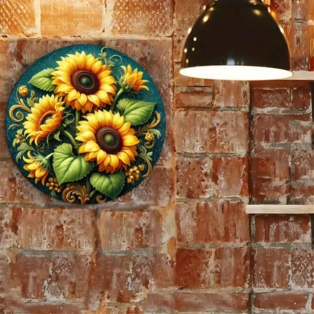 Metal Tin Sign Flower Sunflower Wall Art Durable Indoor Outdoor Decor Plaque