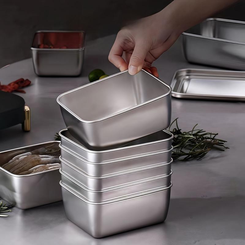 8pcs Stackable Stainless Steel Food Storage Containers with Airtight Lids, Suitable for Microwave and Meal Prep Use