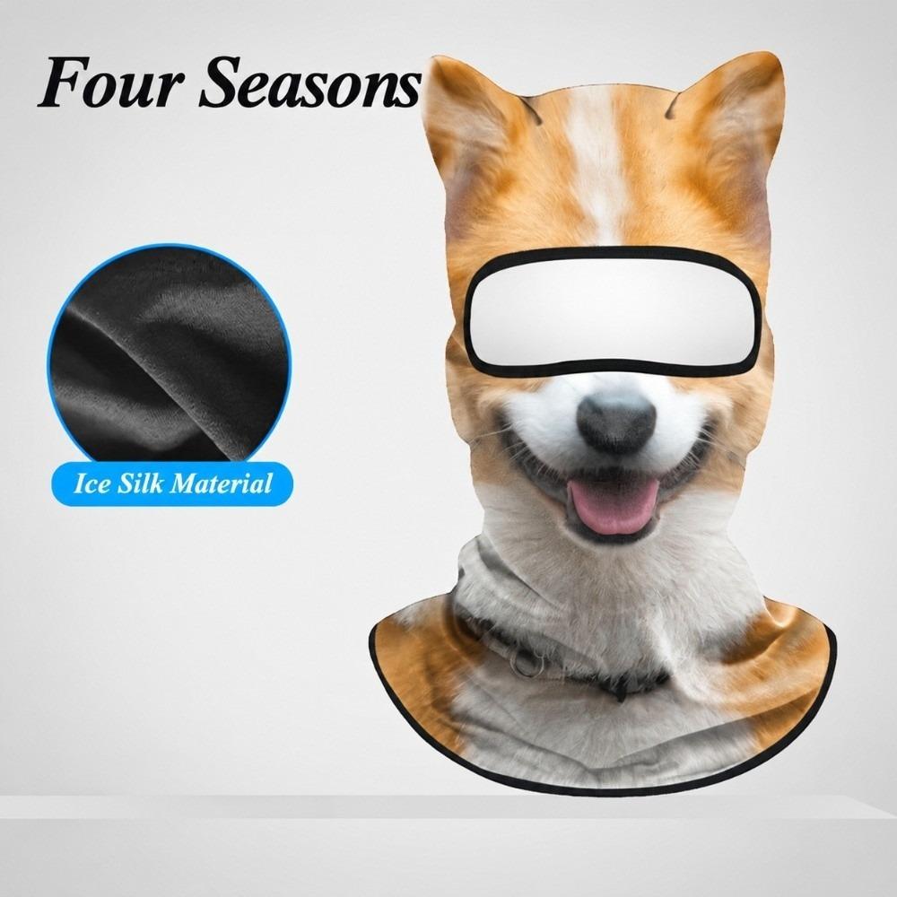 Windproof Balaclava Mask Ice Silk Eared Head Cover Novelty Full Face Mask Cycling/Party/Outdoor