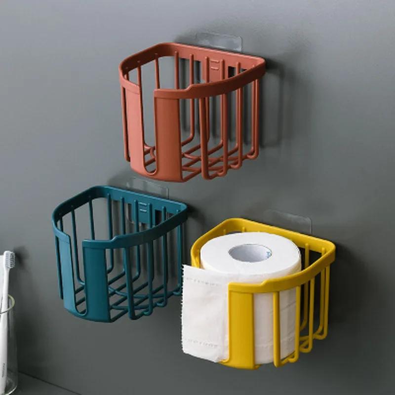 Household Bathroom Tissue Box Roll Holder Wall Mounted Tissue Box Bathroom Storage Box Toilet Paper Holder Accessories Tools