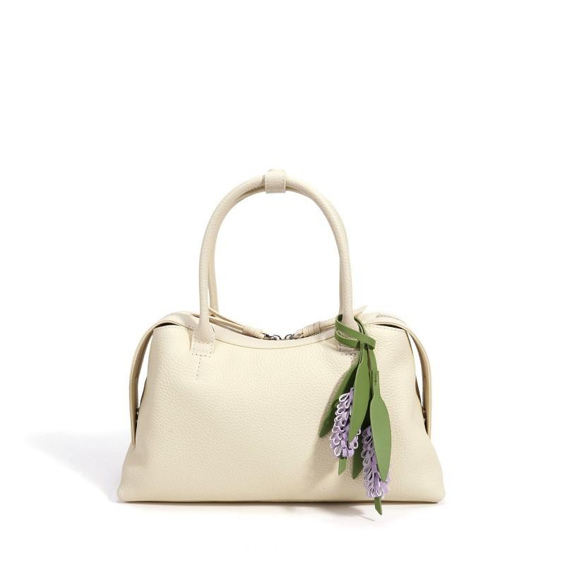 

2026 New Korean Commuter Handbag High-quality Boston Bag Large-capacity Authentic Leather Light Luxury Cross-body Female 28x11x17cm