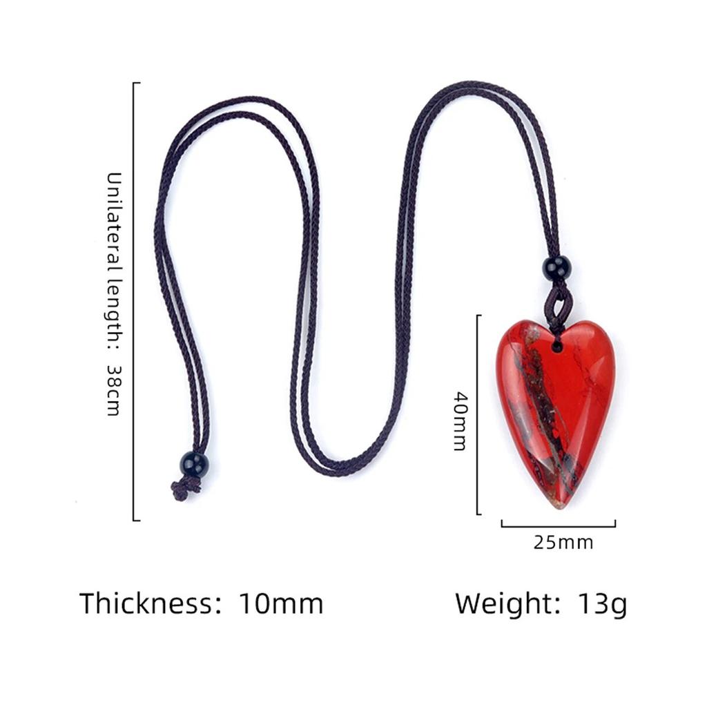 Peach-Heart Necklace Natural Stone Amethyst/Green Aventurine Pendant Necklace For Girls Women Birthday Wedding Gifts