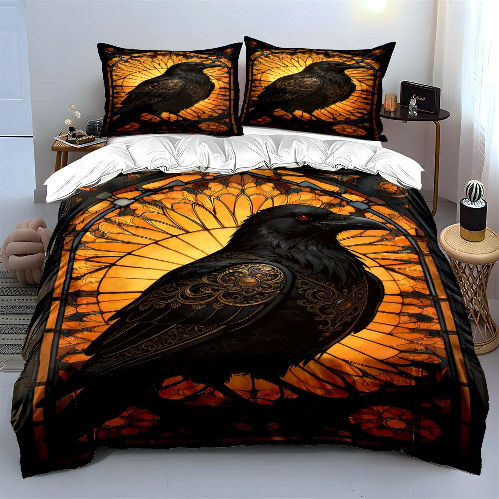 Intricate raven with sunburst. Bedding sets Duvet cover sets Duvet covers Pillowcases(1* Duvet Cover 2* Pillowcases without duvet insert)