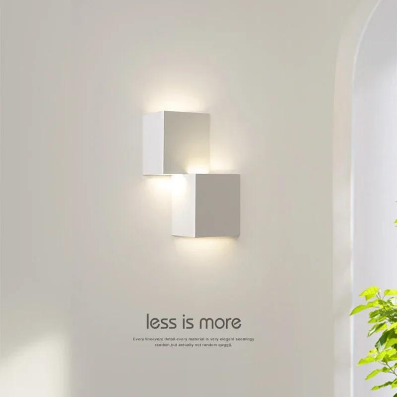 Nordic Minimalist White LED Wall Lamp for Living Room  Aisle Bedroom Decoration Wall Sconce Home Indoor Lingting Fixture Luster