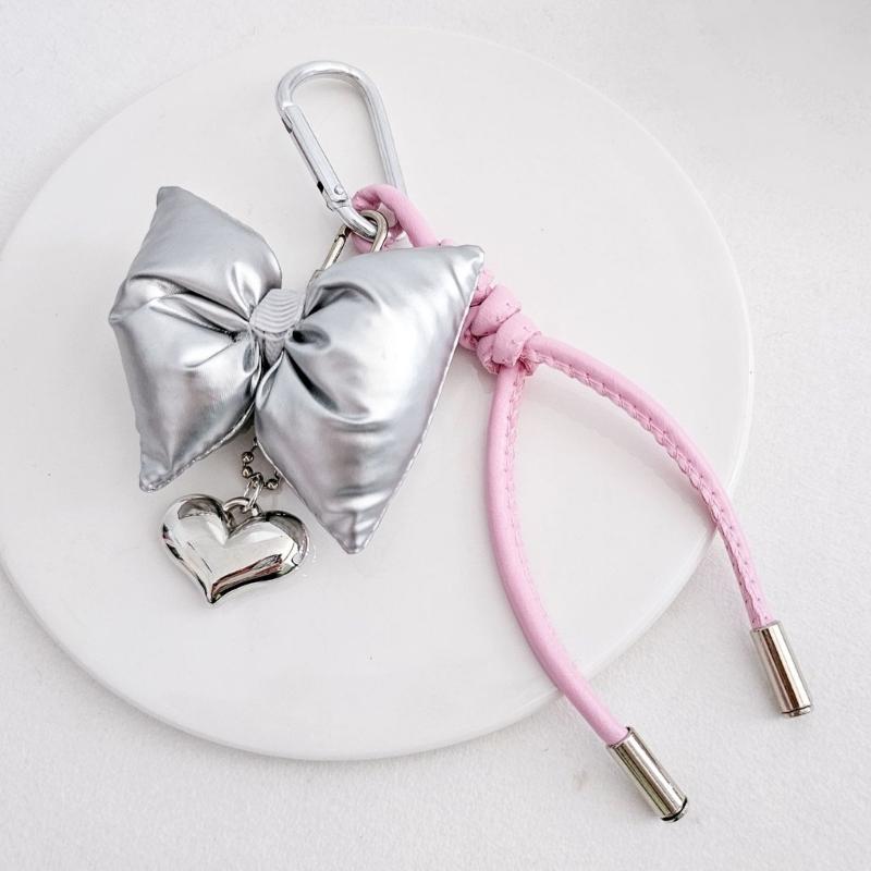 Stylish Heart Bowknot Keychain Pendant Suitable for Women's Handbags Phone Case Purses Adding Style to Your Accessories