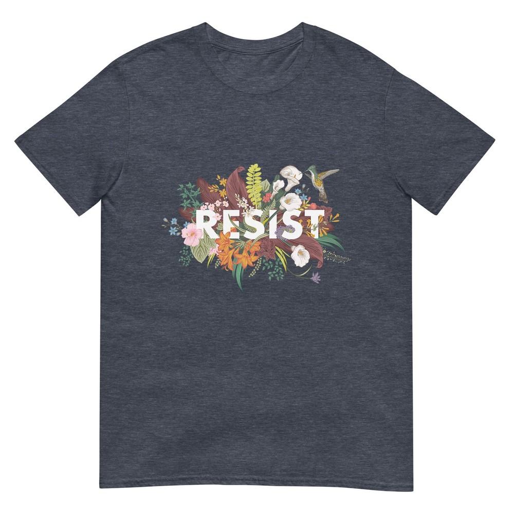 Resist Floral Anti Trump Political Protest TShirt