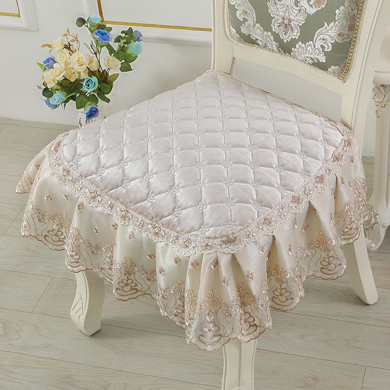 

Элегантный кружевной декор 43*45 см, подушка для стула, противоскользящая подушка для сиденья в европейском стиле, домашний декор, обеденный офисный коврик 48*53