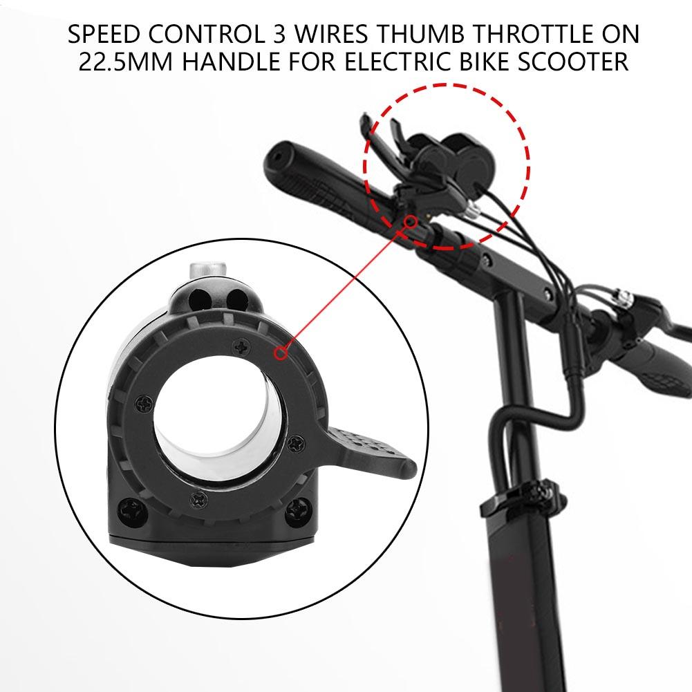 Speed Control 3 Wires Thumb Throttle On 22.5mm Handle for Electric Bike Scooter(Right)