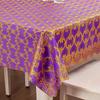 Waterproof Tablecloth Household Rectangular Oilproof PVC Plastic Tablecloth Golden Bronzing Printing Table Cover Table Mat Nappe