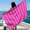 Hot Pink Thin Bands Beach Towel Ultra-fine Fiber Quick Drying Absorbent Beach Swimming Vacationvacation Essentials Gifts