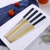 5pairs Wedding Party Chopsticks Durable Non-Slip Korean Chopstick Black Golden Chinese Chop Stick Sushi Dinnerware Japan Cutlery