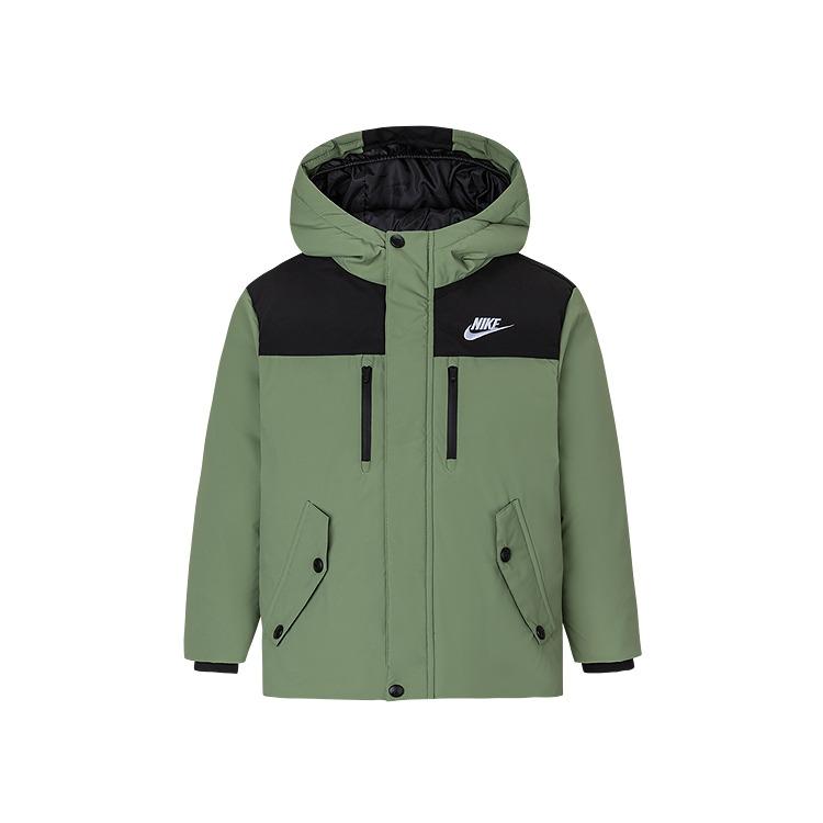

Nike Down Jacket Comfortable Hooded Zipper Kids Jackets Deep-Olive NY2442051GS-001 S