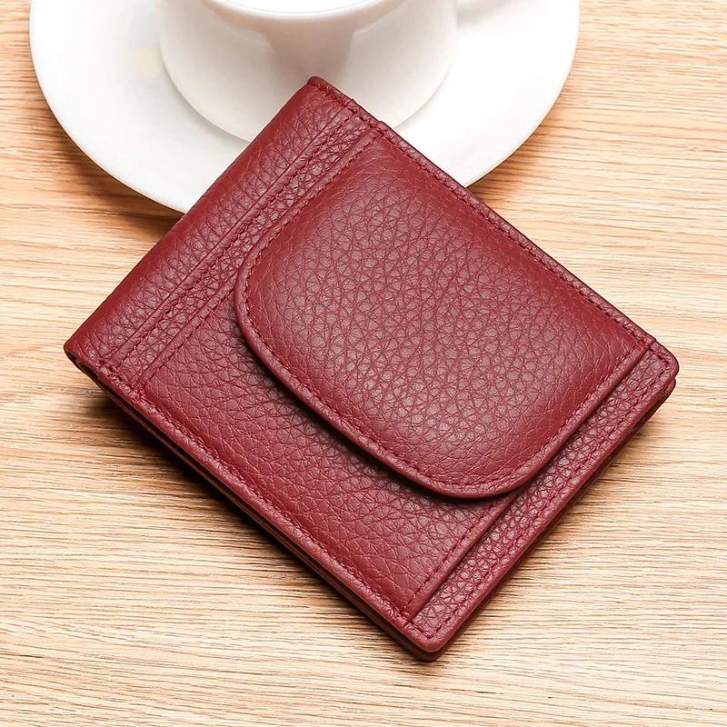 

Маленький держатель для монет, мини-сумка для денег, портативный клатч, новые мужские кошельки из натуральной кожи, мужские кошельки из воловьей кожи красный