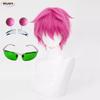 High Quality Saiki Kusuo Cosplay Wig Rose Pink Short Heat Resistant Synthetic Hair Anime Role Play Wigs + Wig Cap