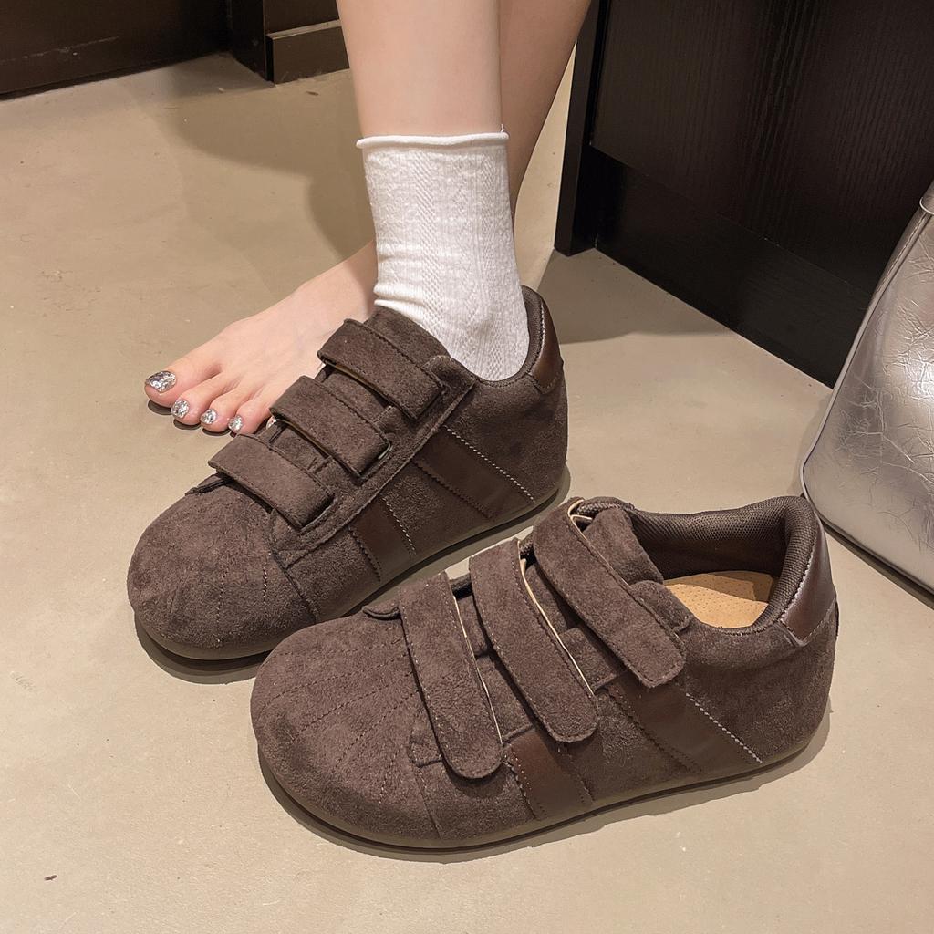 Ugly Cute Retro Inner Height Increase Velcro German Training Shoes Women's 2025 New Comfortable and Versatile Casual Big Head Birkenstocks