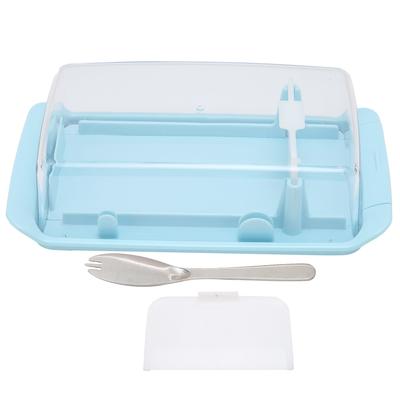 2 In 1 Rectangular Butter Cutting Box Concealed Cheese Storage Box for Home Restaurant KitchenBlue