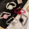 Soft Flower Tie Cravat Necklace Wedding Jewelry Gift for Women Teens Girls