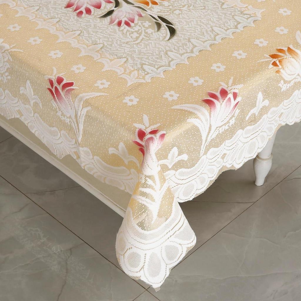 Premium Center Table Cloth, Soft Cotton Knitting Fabric (Spring-101, 40x60- Center Table)