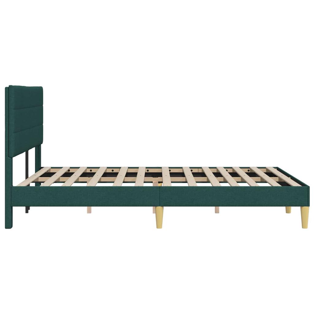 Dark Grey Fabric Upholstered Bed Frame with Headboard