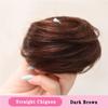 LUPU Straight Hair Scrunchy Chignon Buns For Women Ponytail Hairpieces False Hair With Elastic Bands Black Brown