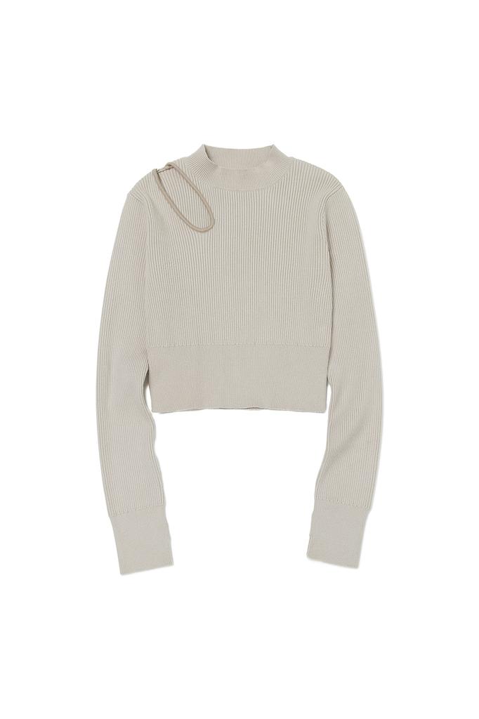 CURRENT Cut Out Detail Knit Top [Oatmeal]