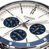 Casio Standard Quartz Men's Watch MTP-1374D-7A2V 24-Hour Display Silver Stainless Steel White Dial