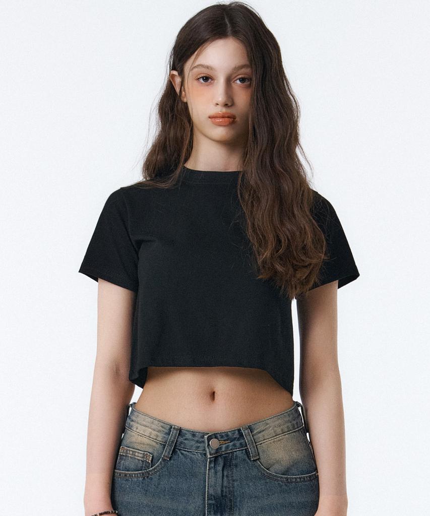RANDOMOFF Basic Line Slim Crop T-Shirt (4Color)
