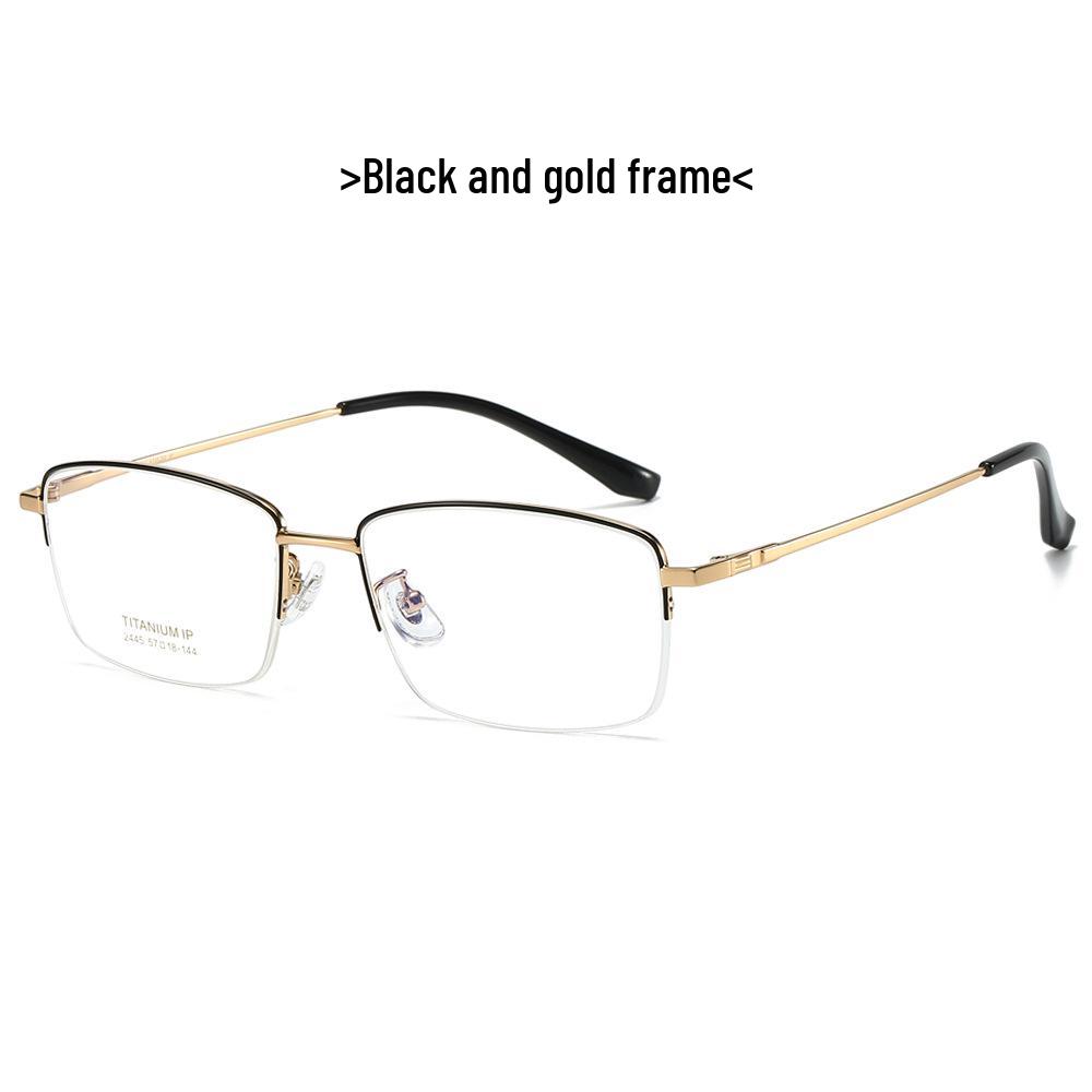 2024 Ultra-light Fashionable Square Semi-rim Titanium Blue Light Blocking Myopia Glasses