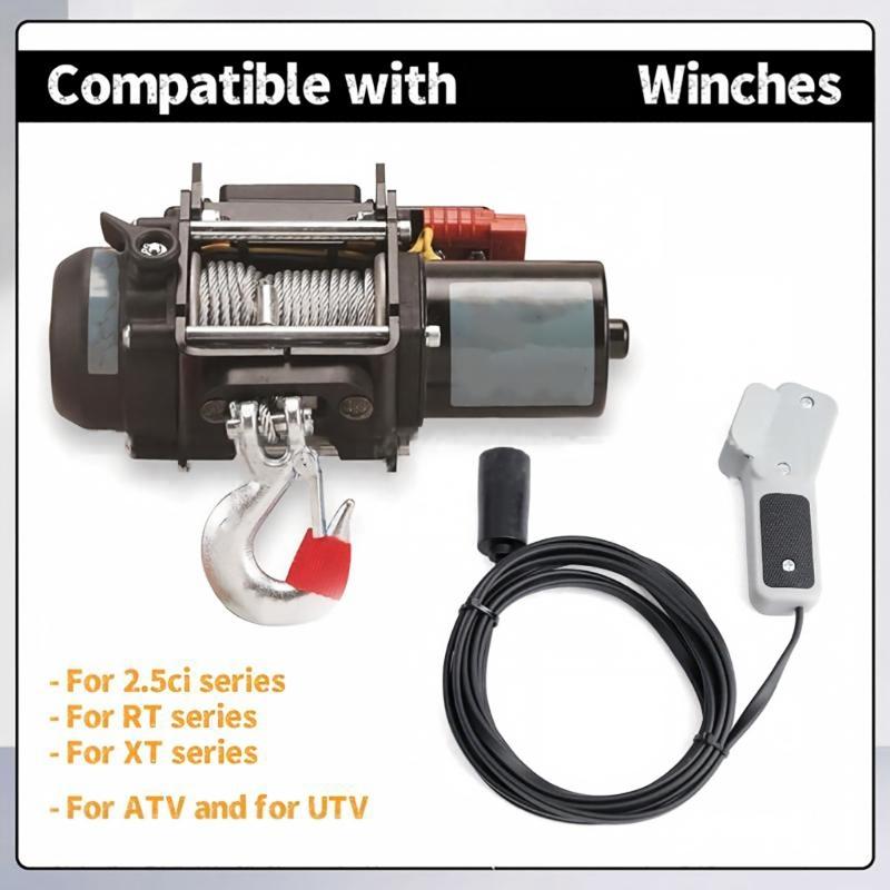Utility-Vehicle Winch Hand Remote 64849 for WARN RT25 XT25 RT1.5 Models, with a Cabled Handheld Format and Clearly Marked OUT and IN Control Positions