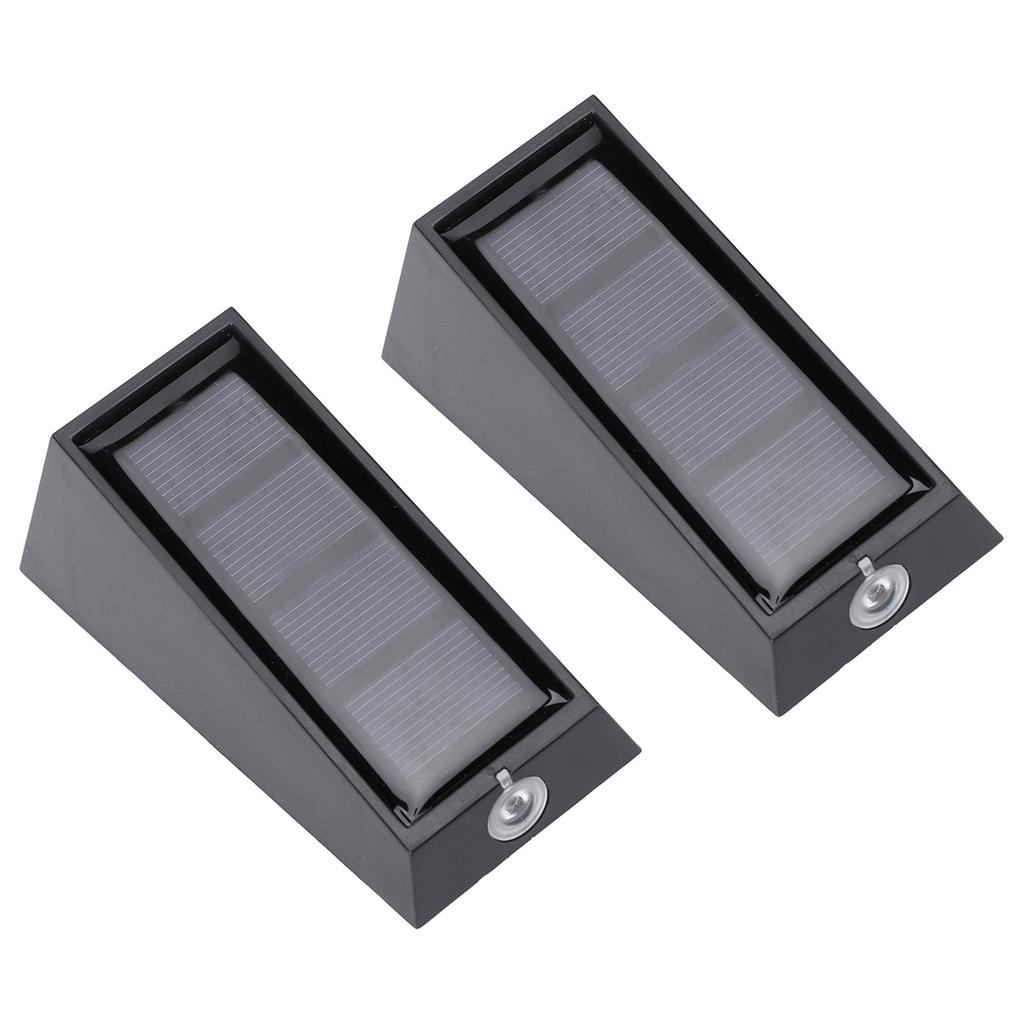 Solar Outdoor Wall Lights Waterproofing White Warm 2 Color LED Solar Lights for Outdoor Stairs Pathways and Gate Posts