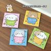 Kawai Stationery Cute Green Sticky Note Cartoon Healing Hand Painted Note Pad for Student Office School Supplies Lovely Memo Pad
