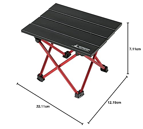 Captain Stag (CAPTAIN STAG) Table, Aluminum Roll Table, Mini, Black, with Case, Trekker UC-530