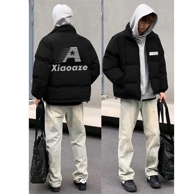 Unisex Autumn/Winter Thickened Cotton Padded Jacket with Letter Print