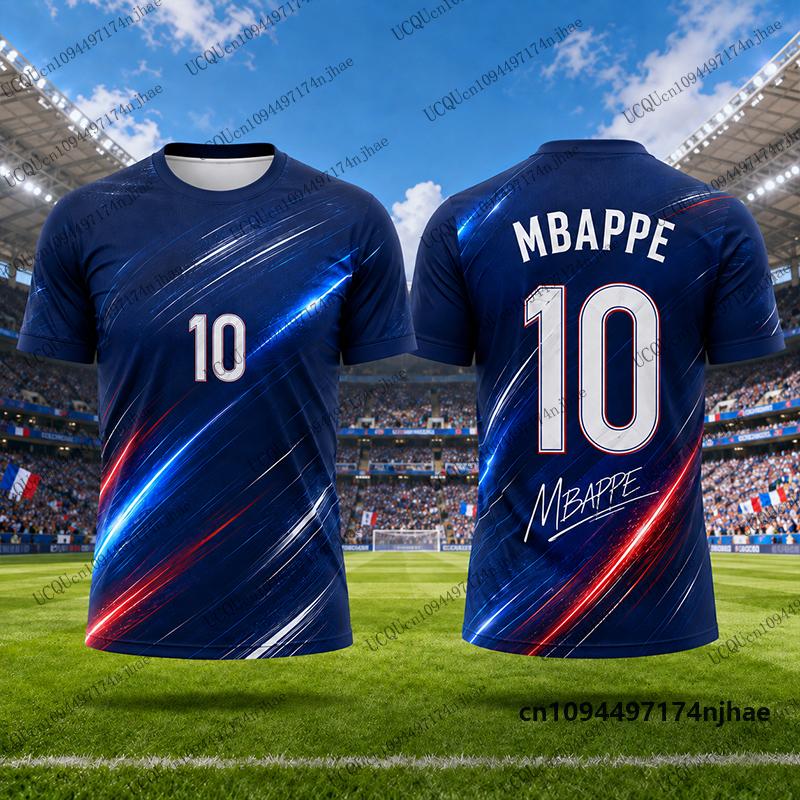 2027 Neues Special Mbappe #10 Druck Fußballtrikot für Herren T-Shirt Sommer Atmungsaktiv Schnelltrocknend Sport-T-Shirts Freizeit Kinder/Erwachsene Oberteile