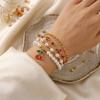 Sweet Cherry Imitation Pearl Bracelet Set for Women Multilayer Y2K Stackable Beaded Chain Party Wristband Jewelry Valentine Gift