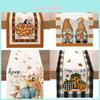 Nordic Autumn Thanksgiving Pumpkin Pattern Table Runner With Linen Fabric For Living Room Decor