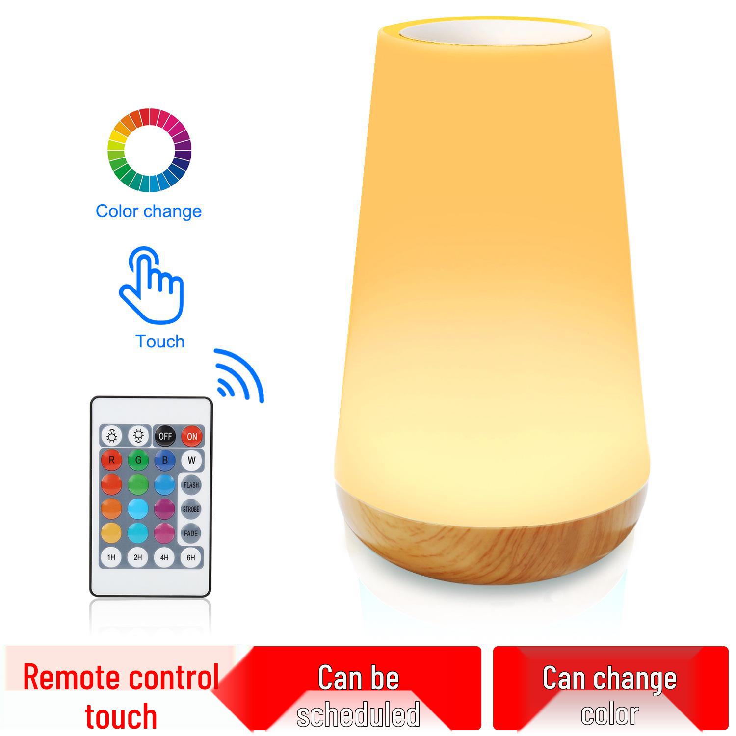 

Пульт дистанционного управления, 13-цветный сенсорный ночник с текстурой дерева и таймером