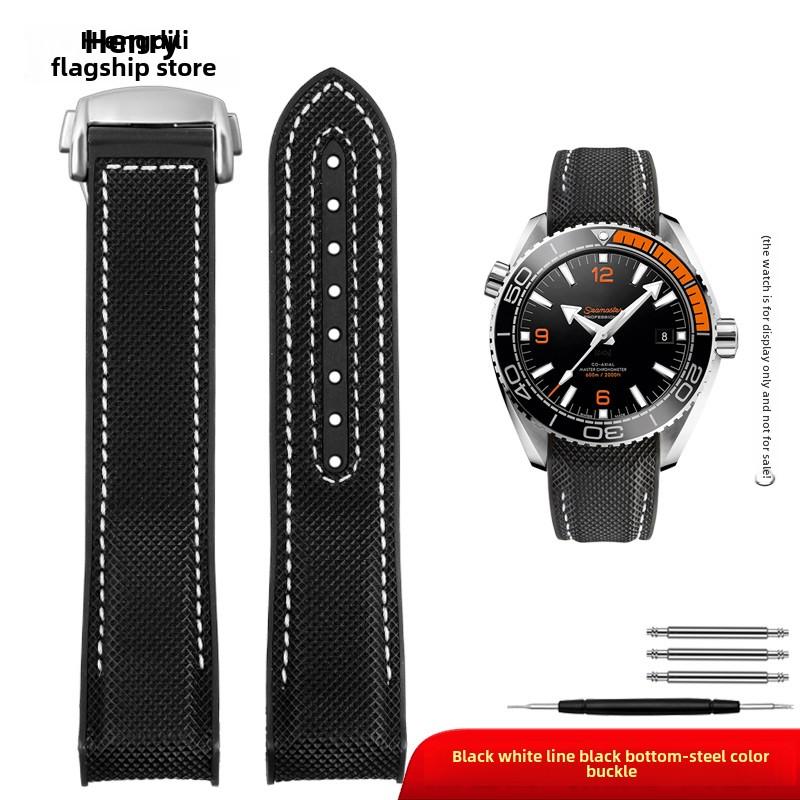 For Omega Seamaster 300 Observatory Ocean Universe 600 Nylon Rubber Silicone men WatchBand 20mm 21mm 22mm Watch Strap Bracelet