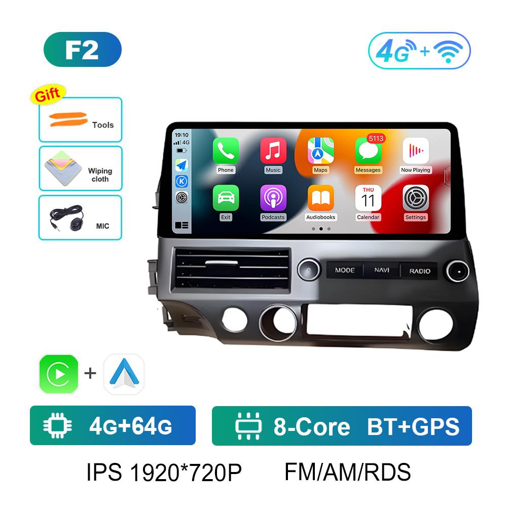 Android Intelligent System Bluetooth for Honda Civic 2008 2009 2010 - 2011 Wireless Carplay GPS Navigation Accessories Head Unit