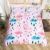 Cartoon Rainbow King Queen Duvet Cover Kids Girls Colorful Clouds Bedding Set Love Heart Comforter Cover Polyester Quilt Cover