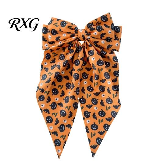 Flexible Streamer Hairpin Halloween Silky Satin Hair Bows, Big Ribbon Bow Clips, Oversized Long Tail Barrettes, Three-dimensional Clip Cute