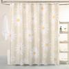 Pink Floral Shower Curtain Set Cute Daisy Girly Bathroom Curtain, Modern Aesthetic Decor Colorful Flower Shower Curtain
