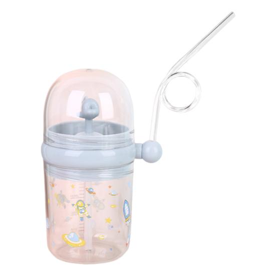 Whale Squirt Drinking Cup with Straw Leak Proof Reusable Sippy Cup for Kids 260ml Whale Fountain Tumbler for Party School Beach