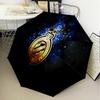 Golden Club Atletico Emblem Automatic Folding Umbrella - 8-Rib Travel Umbrella with Auto Open/Close & Portable Gifts for Holidays or Birthdays